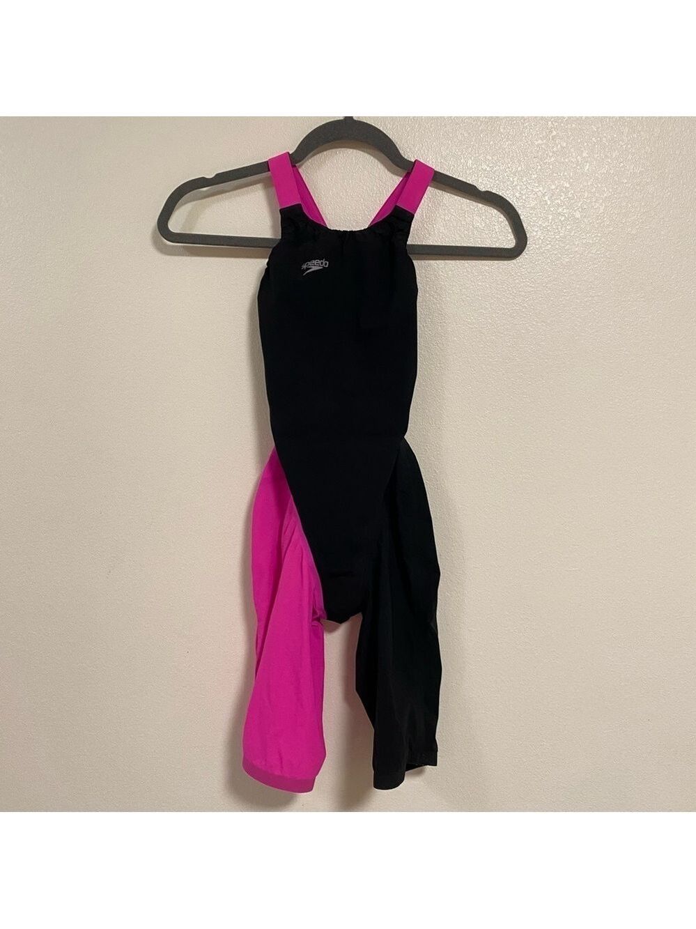 Speedo Fastskin LZR Racer Elite 2 open back kneeskin Black Pink Size 24